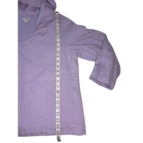 J. Jill 100% linen lavender hoodie- PL - Picture 6 of 7